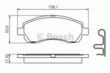 Комплект гальмівних колодок, дискове гальмо BOSCH 0986424770