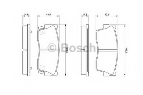 Комплект гальмівних колодок, дискове гальмо BOSCH 0986461750