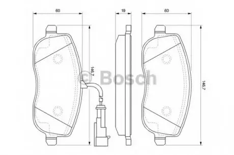 Комплект гальмівних колодок, дискове гальмо BOSCH 0986494068 (фото 1)