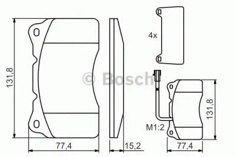 Комплект тормозных колодок, дисковый тормоз BOSCH 0986494069