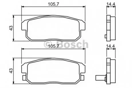 Комплект гальмівних колодок, дискове гальмо BOSCH 0986494223