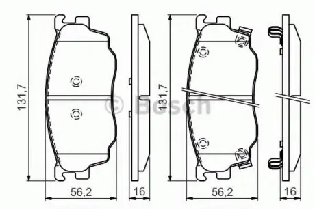 Комплект тормозных колодок, дисковый тормоз BOSCH 0986494394