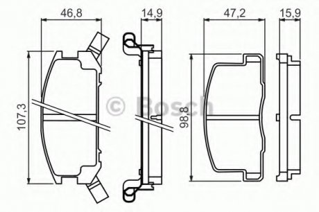 Комплект гальмівних колодок, дискове гальмо BOSCH 0986494412