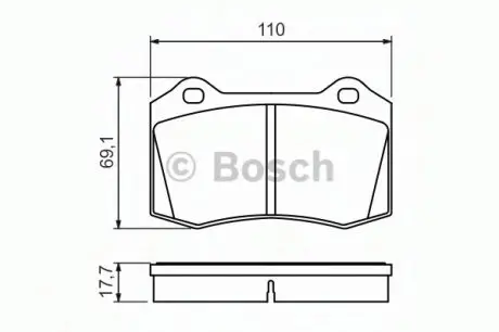 Комплект гальмівних колодок, дискове гальмо BOSCH 0986494486 (фото 1)