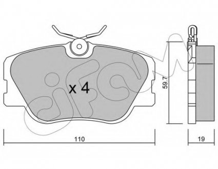 Комплект тормозных колодок, дисковый тормоз CIFAM 8220610 (фото 1)