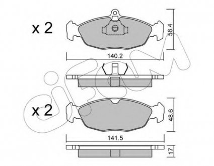 Комплект тормозных колодок, дисковый тормоз CIFAM 8220770 (фото 1)