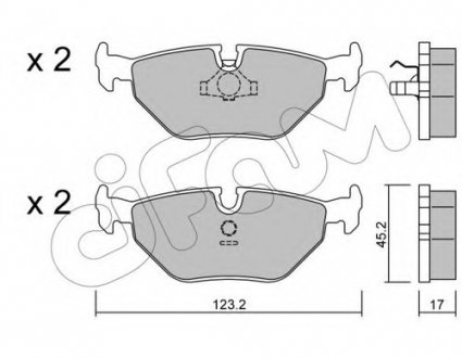 Комплект тормозных колодок, дисковый тормоз CIFAM 8221250 (фото 1)