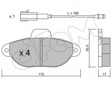 Комплект тормозных колодок, дисковый тормоз CIFAM 8221592 (фото 1)