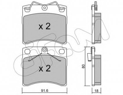 Комплект тормозных колодок, дисковый тормоз CIFAM 8221631 (фото 1)