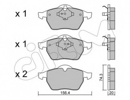 Комплект тормозных колодок, дисковый тормоз CIFAM 8221811