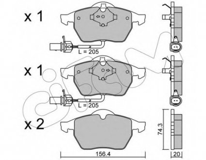 Комплект тормозных колодок, дисковый тормоз CIFAM 8221813