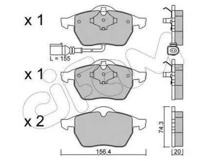 Колодки гальмівні передні Octavia/Bora/Golf 91-07 822-181-4 CIFAM 8221814