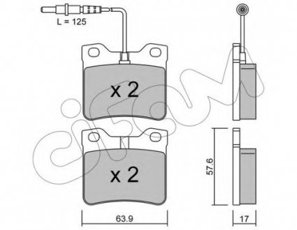 Комплект тормозных колодок, дисковый тормоз CIFAM 8221920 (фото 1)