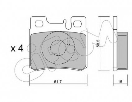 Комплект тормозных колодок, дисковый тормоз CIFAM 8222030 (фото 1)