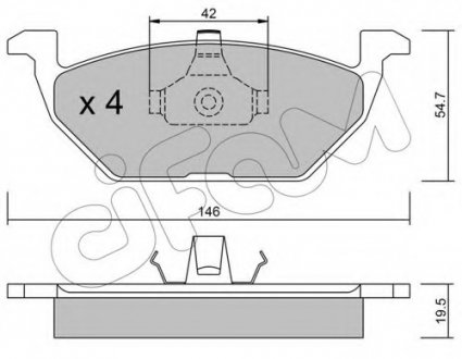 Комплект тормозных колодок, дисковый тормоз CIFAM 8222110 (фото 1)