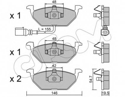 Комплект тормозных колодок, дисковый тормоз CIFAM 8222112 (фото 1)