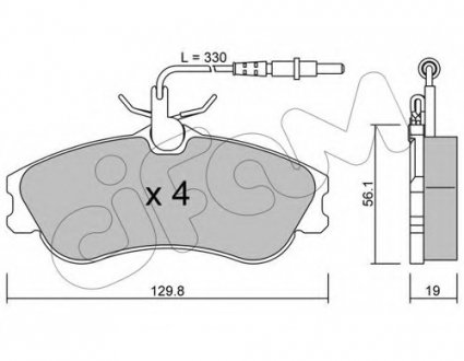 Комплект тормозных колодок, дисковый тормоз CIFAM 8222170 (фото 1)
