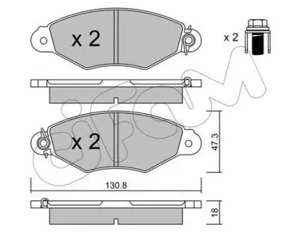 Гальмівні колодки перед. Kangoo 97-08 (Bosch) (з датчиком) 822-253-0 CIFAM 8222530
