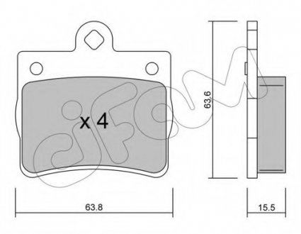 Комплект тормозных колодок, дисковый тормоз CIFAM 8222550 (фото 1)