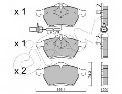 Колодки гальмівні передні T4 90-03 822-279-1 CIFAM 8222791