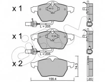 Гальмівні колодки перед Passat B5/Audi A4/A6 00-05 822-314-0 CIFAM 8223140