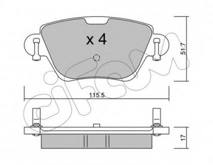 Комплект тормозных колодок, дисковый тормоз CIFAM 8223190 (фото 1)
