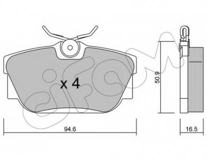 Комплект тормозных колодок, дисковый тормоз CIFAM 8223460 (фото 1)
