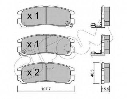 Комплект тормозных колодок, дисковый тормоз CIFAM 8223980 (фото 1)