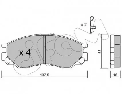 Колодки гальмівні пер. L200/Strakar/L400/Space Gear 94-07 822-401-0 CIFAM 8224010