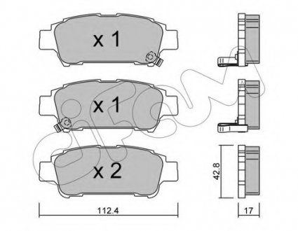 Комплект тормозных колодок, дисковый тормоз CIFAM 8224280 (фото 1)