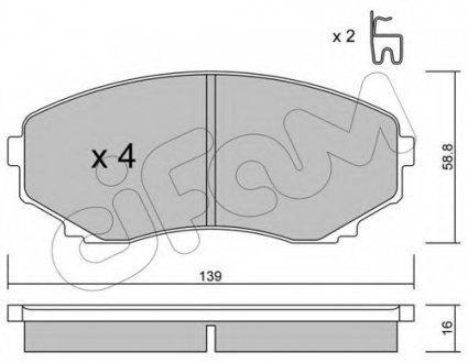 Комплект тормозных колодок, дисковый тормоз CIFAM 8224770 (фото 1)