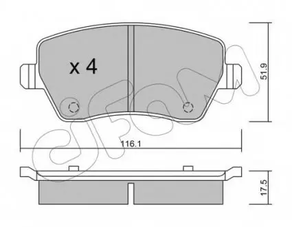 Гальмівні колодки перед Kangoo/Logan 08-/Duster 10- (TRW) 822-485-0 CIFAM 8224850
