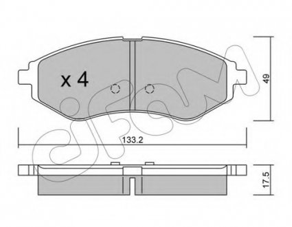Комплект тормозных колодок, дисковый тормоз CIFAM 8225080 (фото 1)