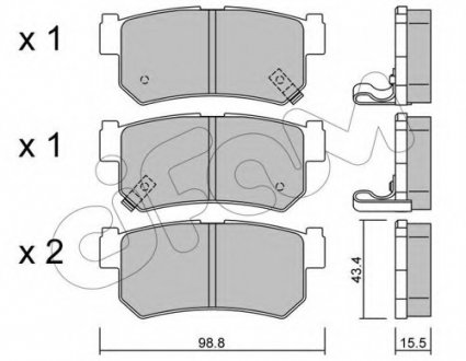 Комплект тормозных колодок, дисковый тормоз CIFAM 8225190 (фото 1)