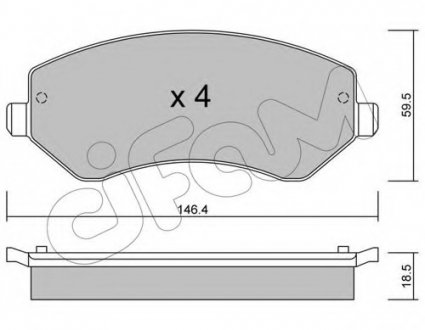 Комплект тормозных колодок, дисковый тормоз CIFAM 8225240 (фото 1)