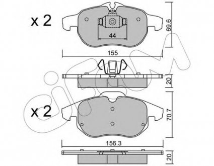 Комплект тормозных колодок, дисковый тормоз CIFAM 8225400 (фото 1)