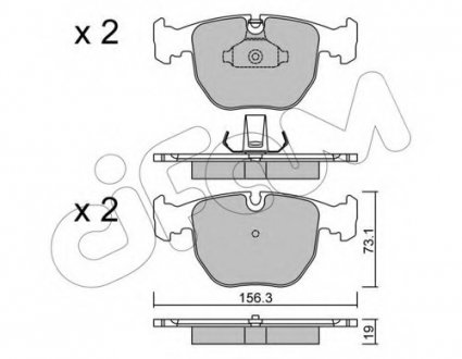 Комплект тормозных колодок, дисковый тормоз CIFAM 8225590