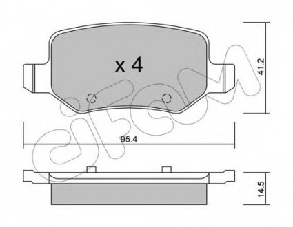 Комплект тормозных колодок, дисковый тормоз CIFAM 8225650 (фото 1)