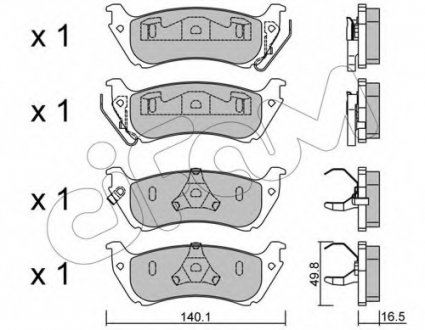 Комплект тормозных колодок, дисковый тормоз CIFAM 8225700 (фото 1)