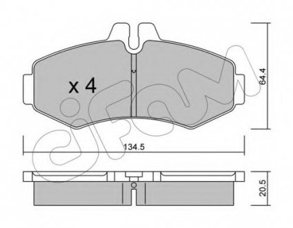 Комплект тормозных колодок, дисковый тормоз CIFAM 8225730 (фото 1)