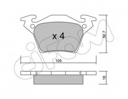 Комплект тормозных колодок, дисковый тормоз CIFAM 8225740 (фото 1)