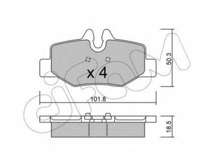Комплект тормозных колодок, дисковый тормоз CIFAM 8225760 (фото 1)