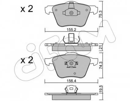 Колодки гальмівні перед. S60/S80/V70/XC70/XC90 (98-14) 822-599-0 CIFAM 8225990