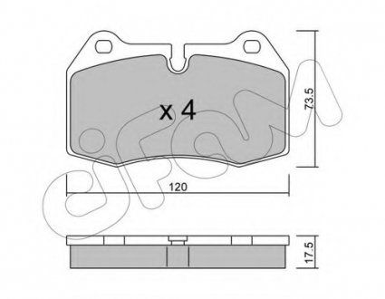 Комплект тормозных колодок, дисковый тормоз CIFAM 8226450 (фото 1)