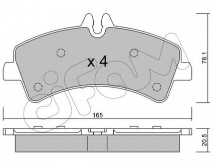 Комплект тормозных колодок, дисковый тормоз CIFAM 8226740 (фото 1)