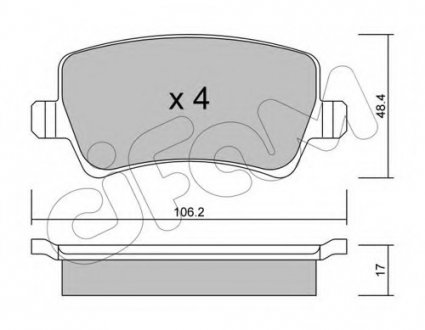 Комплект тормозных колодок, дисковый тормоз CIFAM 8226760 (фото 1)