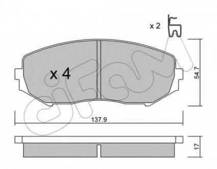 Комплект тормозных колодок, дисковый тормоз CIFAM 8227660 (фото 1)