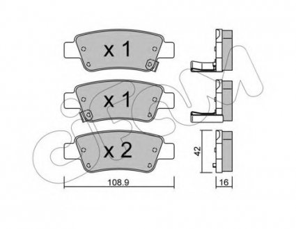 Комплект тормозных колодок, дисковый тормоз CIFAM 8227900