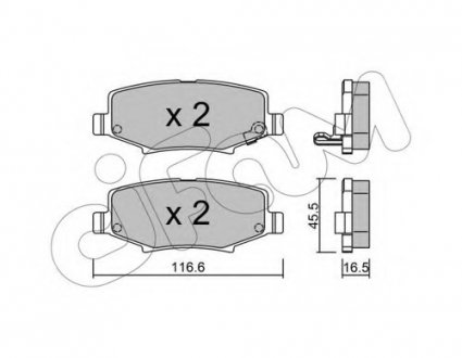 Комплект тормозных колодок, дисковый тормоз CIFAM 8228630 (фото 1)