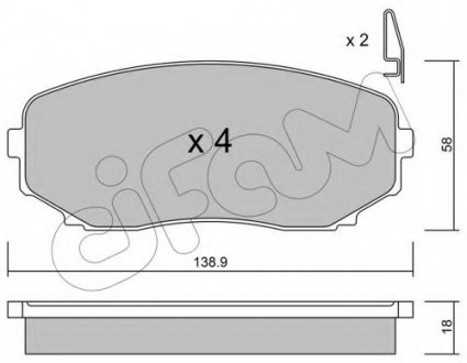 Комплект тормозных колодок, дисковый тормоз CIFAM 8228720 (фото 1)